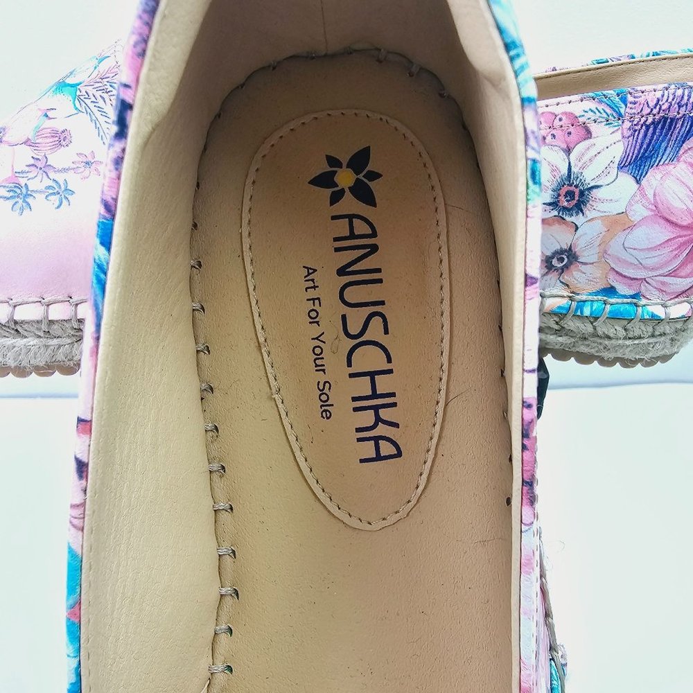 Anuschka Women's Floral Birds Espadrille Slip On Loafers, Sz 10 NWOB - Picture 5 of 10